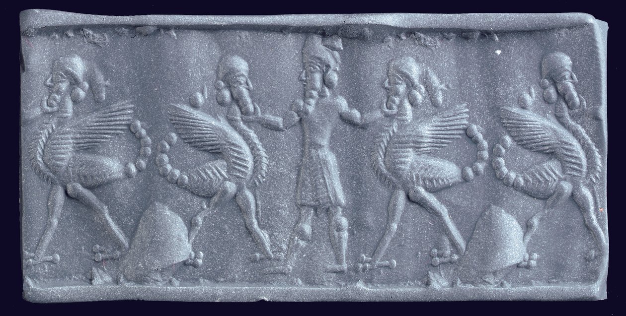 Impresión de un sello cilíndrico neo-babilónico, c.750-600 a.C. de Unbekannt