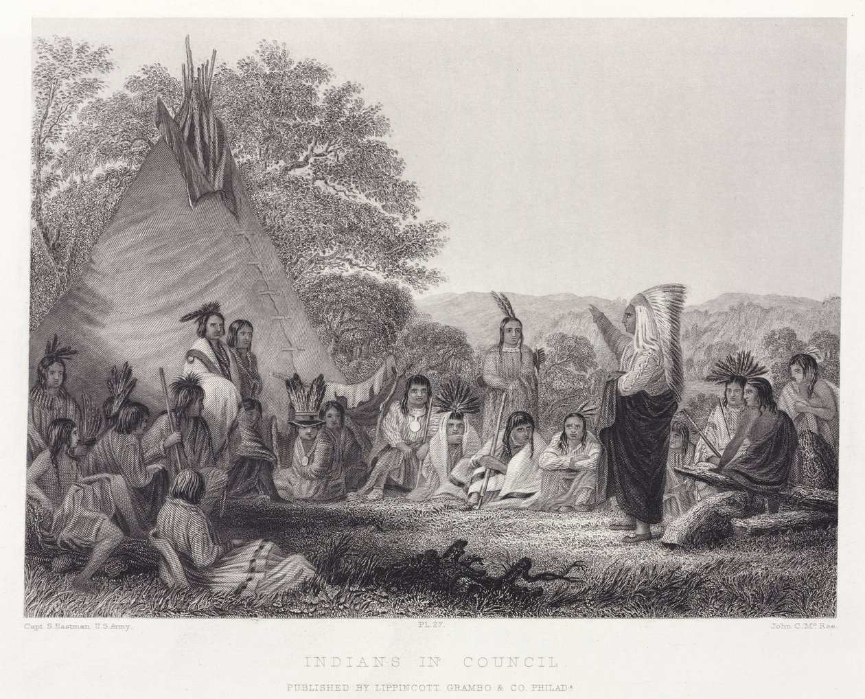 Indios en consejo, América del Norte de Unbekannt