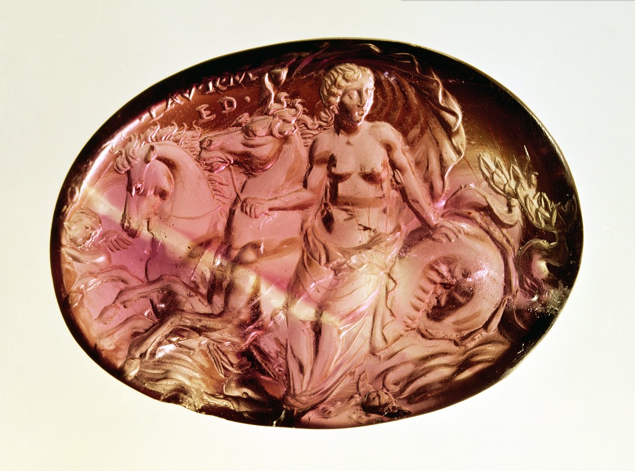 Intaglio de una nereida o Anfitrite en un hipocampo, c.50 a.C. de Unbekannt