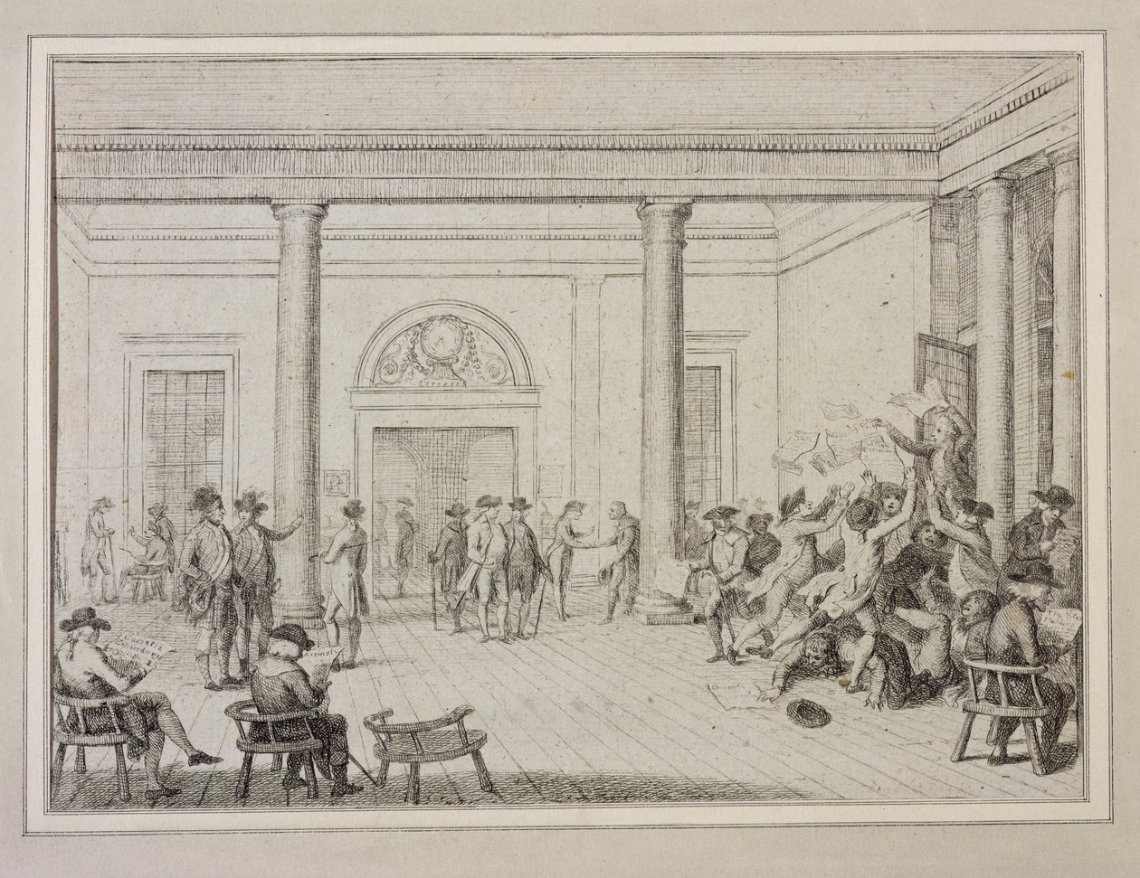 Interior de la Bolsa de Valores, c.1790 de Unbekannt