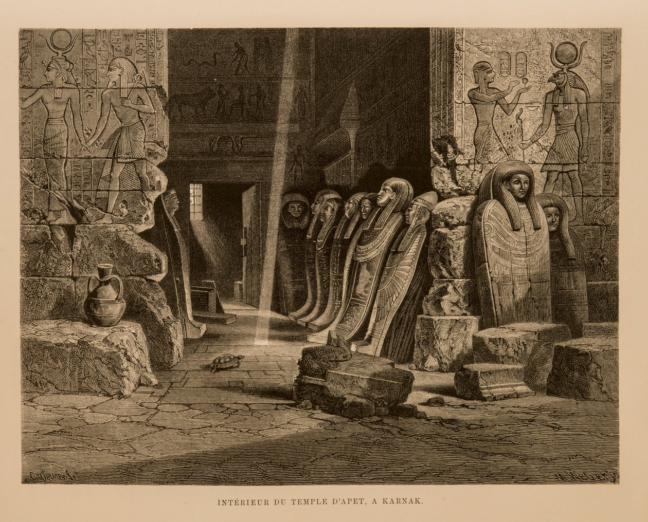 Vista interna del Templo de Apet en Karnak, Egipto - Ilustración del Atlas de Egipto de Unbekannt