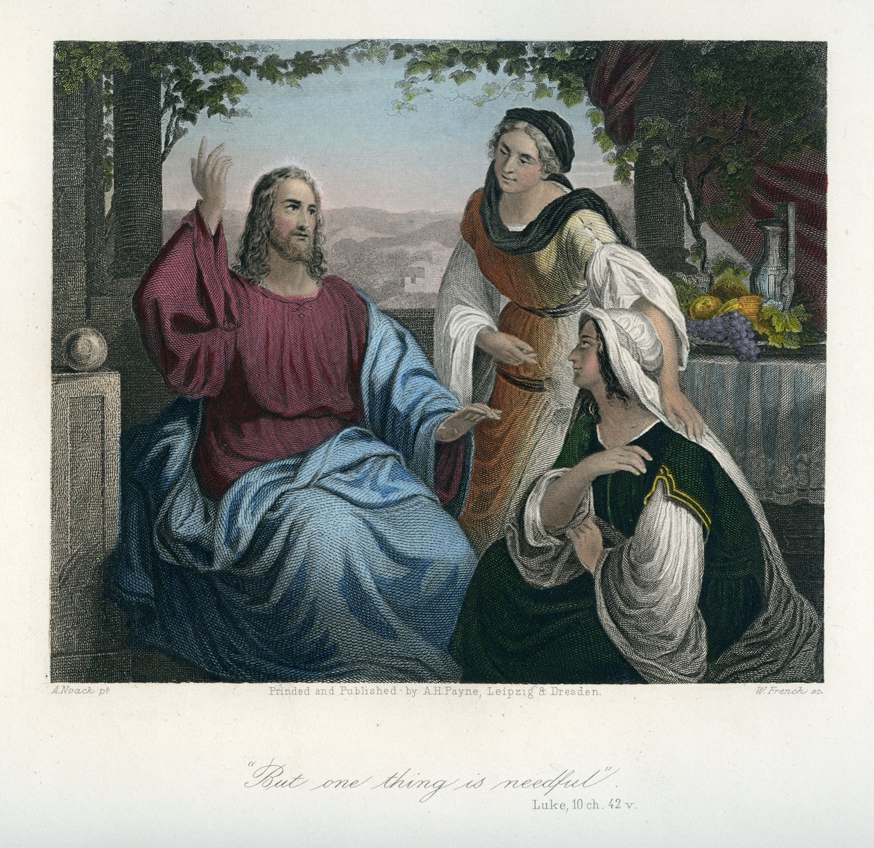 Jesús en casa de María y Marta - Biblia, Nuevo Testamento de Unbekannter Künstler