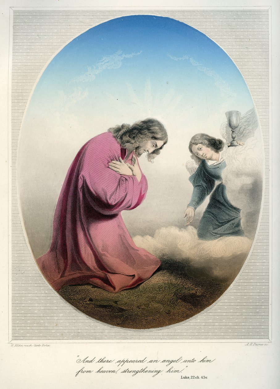 Jesús orando en el huerto - Biblia, Nuevo Testamento de Unbekannter Künstler