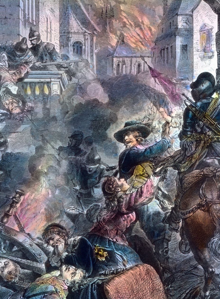 Johann Tserclaes luchando en la ciudad de Magdeburgo de Unbekannter Künstler