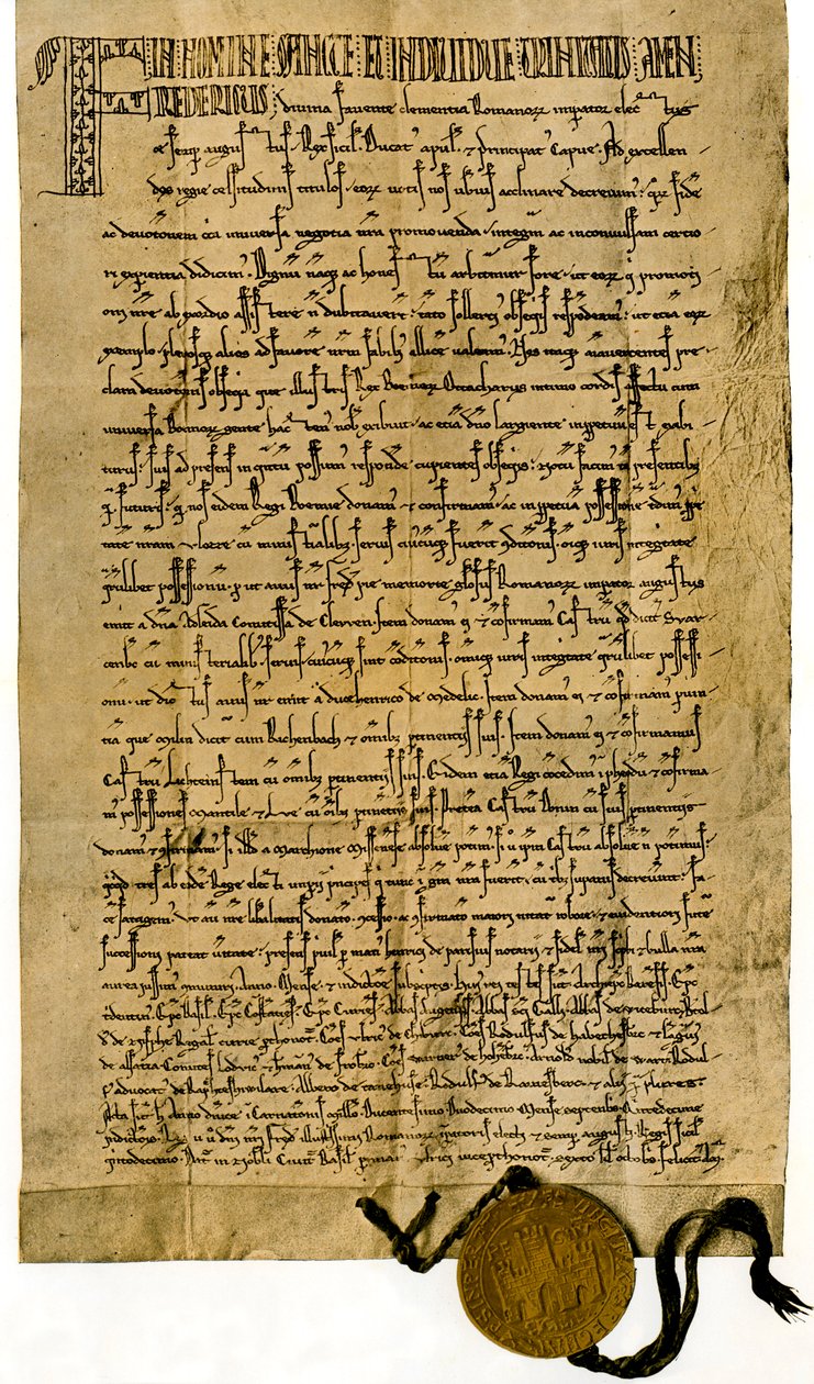 Carta del Kaiser Federico II de 26 de septiembre de 1212 de Unbekannter Künstler