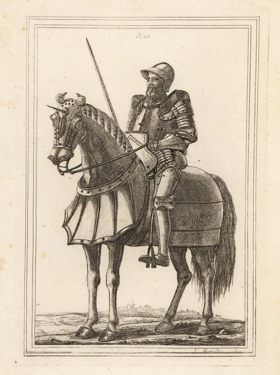 El rey Eduardo III representado como un caballero armado a caballo de Unbekannt
