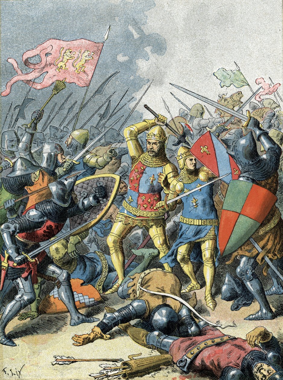 El rey Juan II el Bueno en la batalla de Poitiers (1356) de Unbekannter Künstler