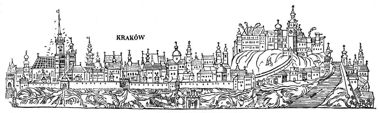 Cracovia. Vista de la ciudad en el siglo XVI. Polonia de Unbekannter Künstler