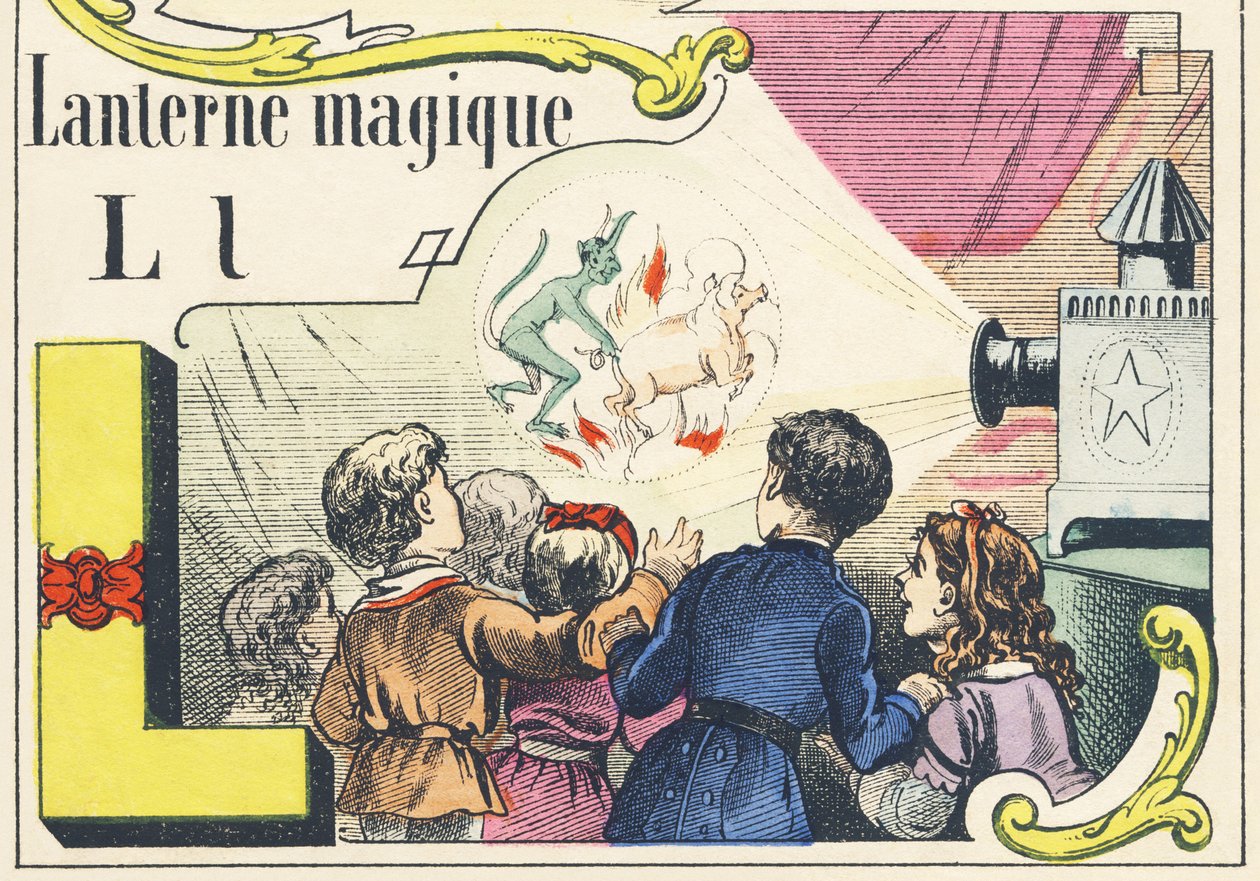 L: linterna mágica - Alfabeto de juegos, c.1890 de Unbekannt