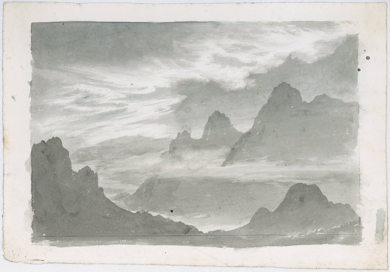 Capas de estratos que cubren las laderas de las montañas, c 1803-1811 de Unbekannter Künstler