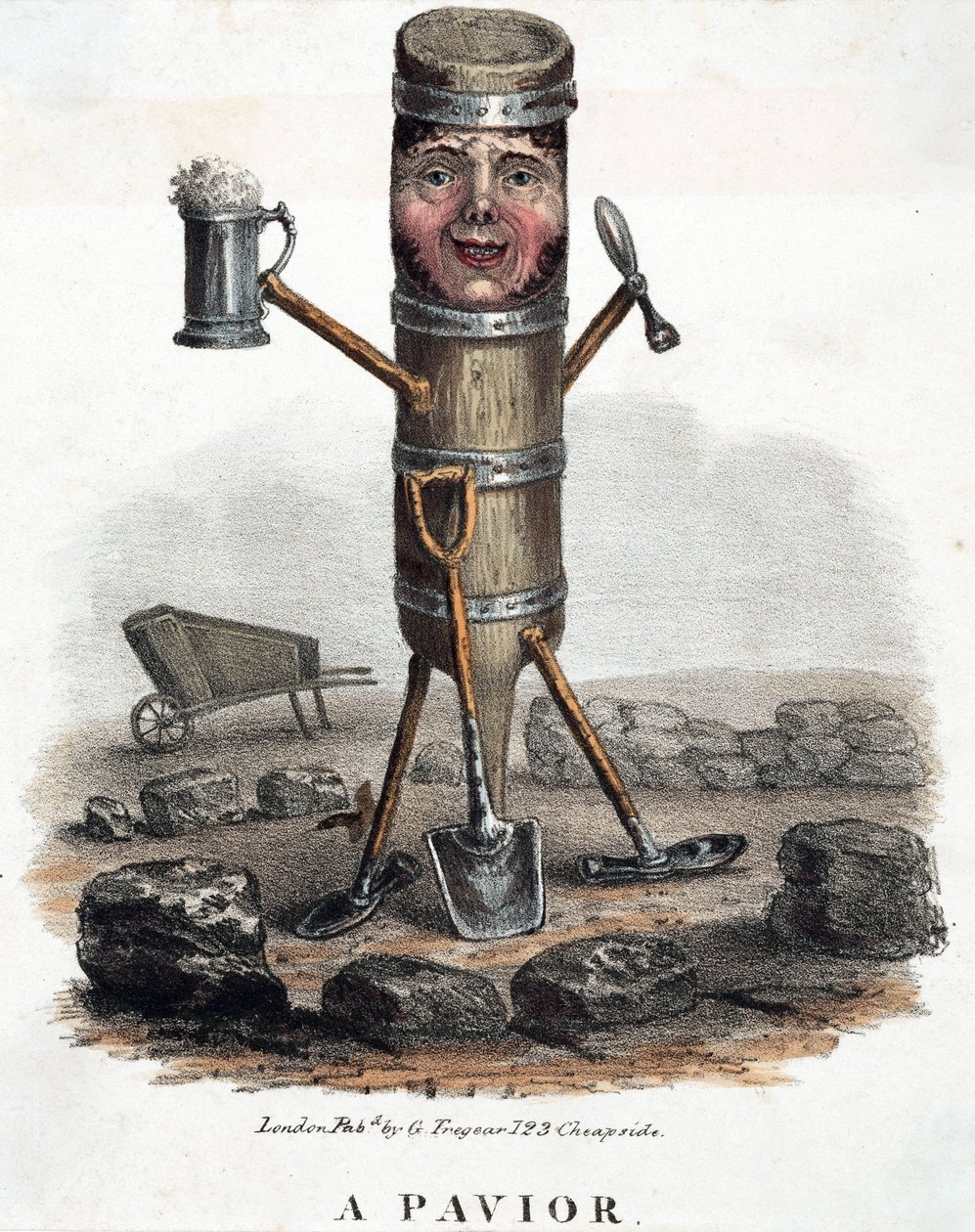 Le paveur, figura construida con las herramientas de su oficio, hacia 1810-1860 de Unbekannt