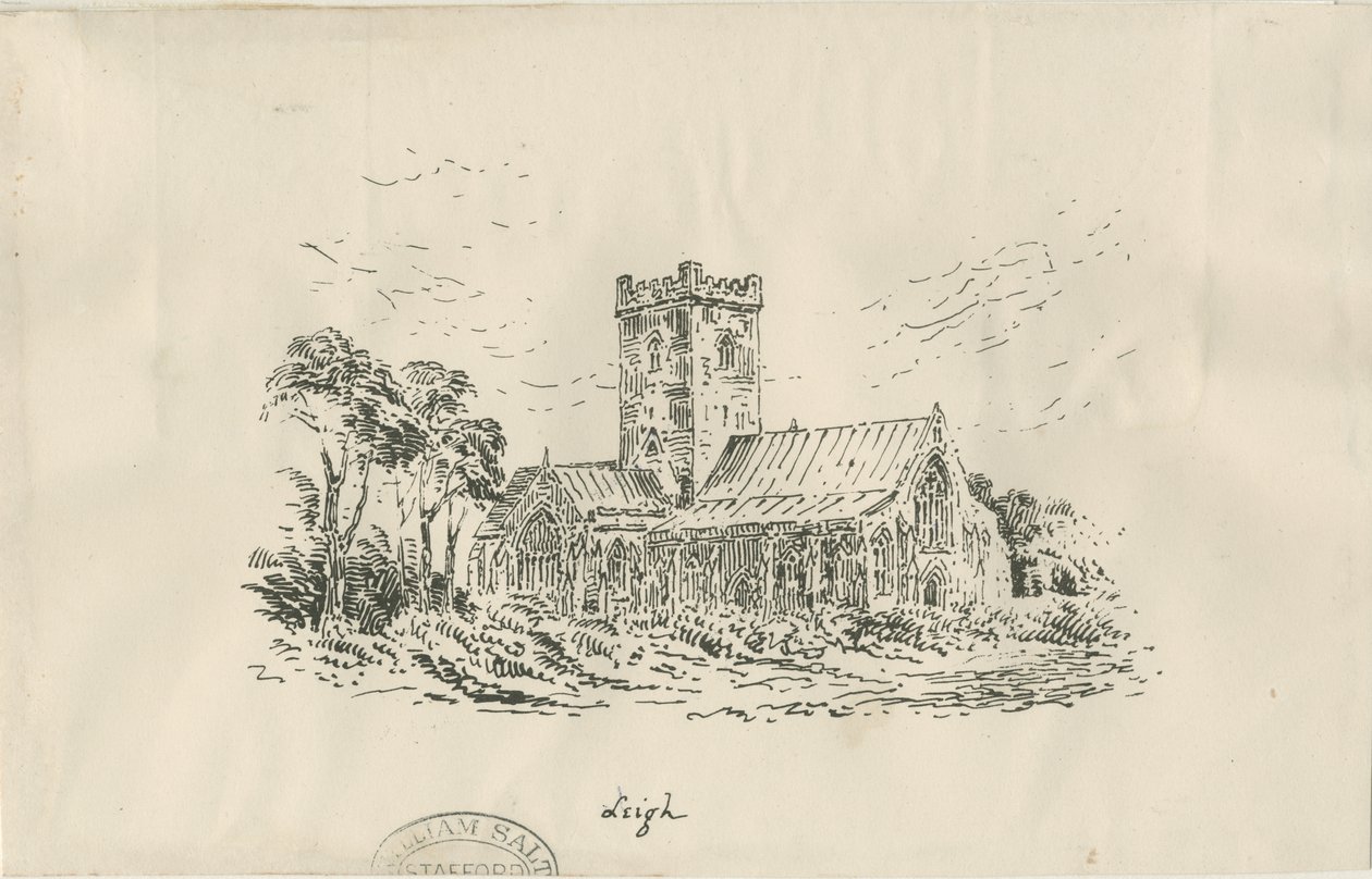 Iglesia de Leigh: litografía, nd [?siglo XIX] de Unbekannt