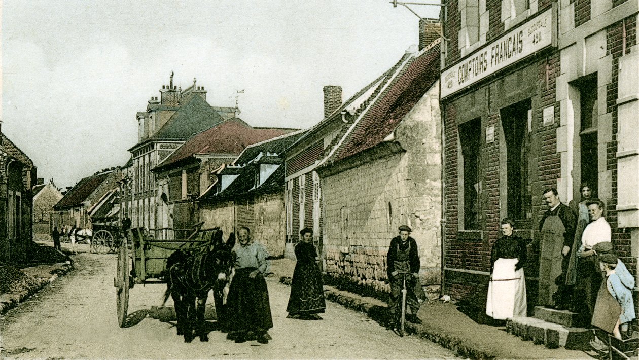 Les Comptoirs Français, una sucursal de productos alimenticios, en Remy, c. 1900 y 1914 de Benjamin Baud