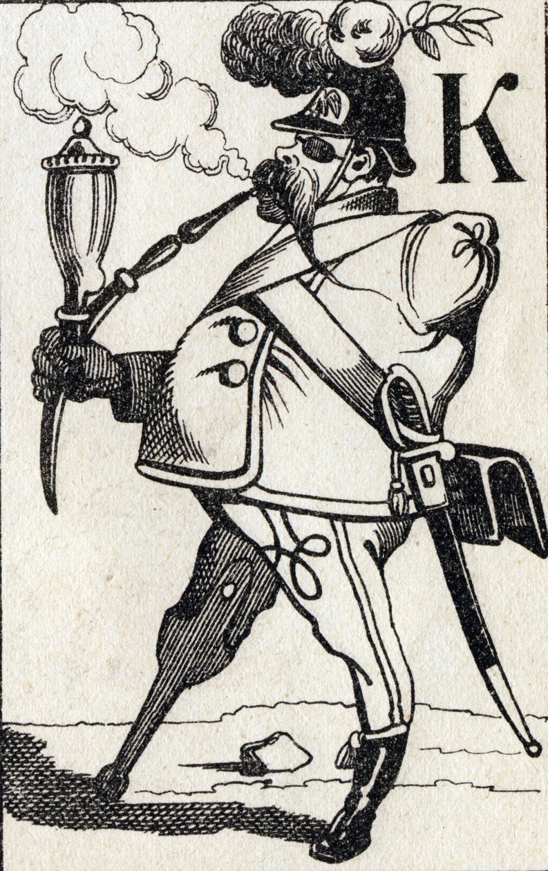Letra K Fritz Kreutzer. Grabado en "ABC Les Images en Alphabet". Imágenes de Epinal. Pellerin y Cie, impresor-editor, Epinal, finales del siglo XIX, circa 1890. de Unbekannt