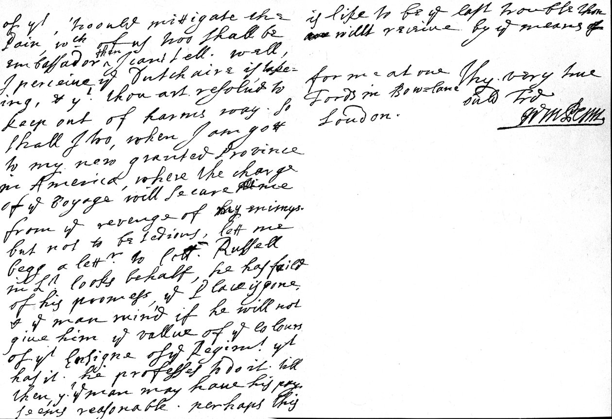 Carta de William Penn a Henry Sidney sobre la mutabilidad y corrupción del mundo y los monarcas y mencionando su 