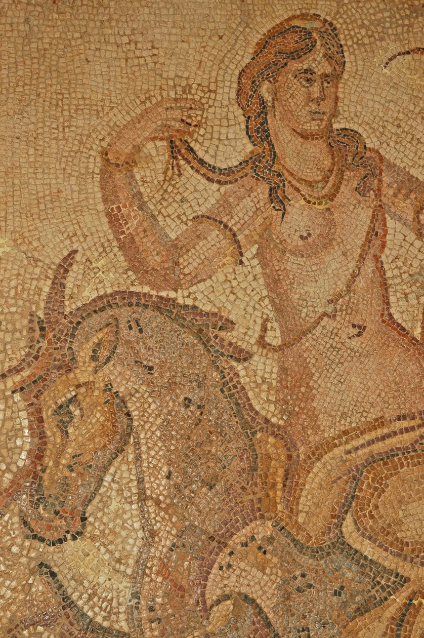Libia, mosaico romano de Ninfa y Sátiro de la Villa de Jason Magnus de Unbekannt