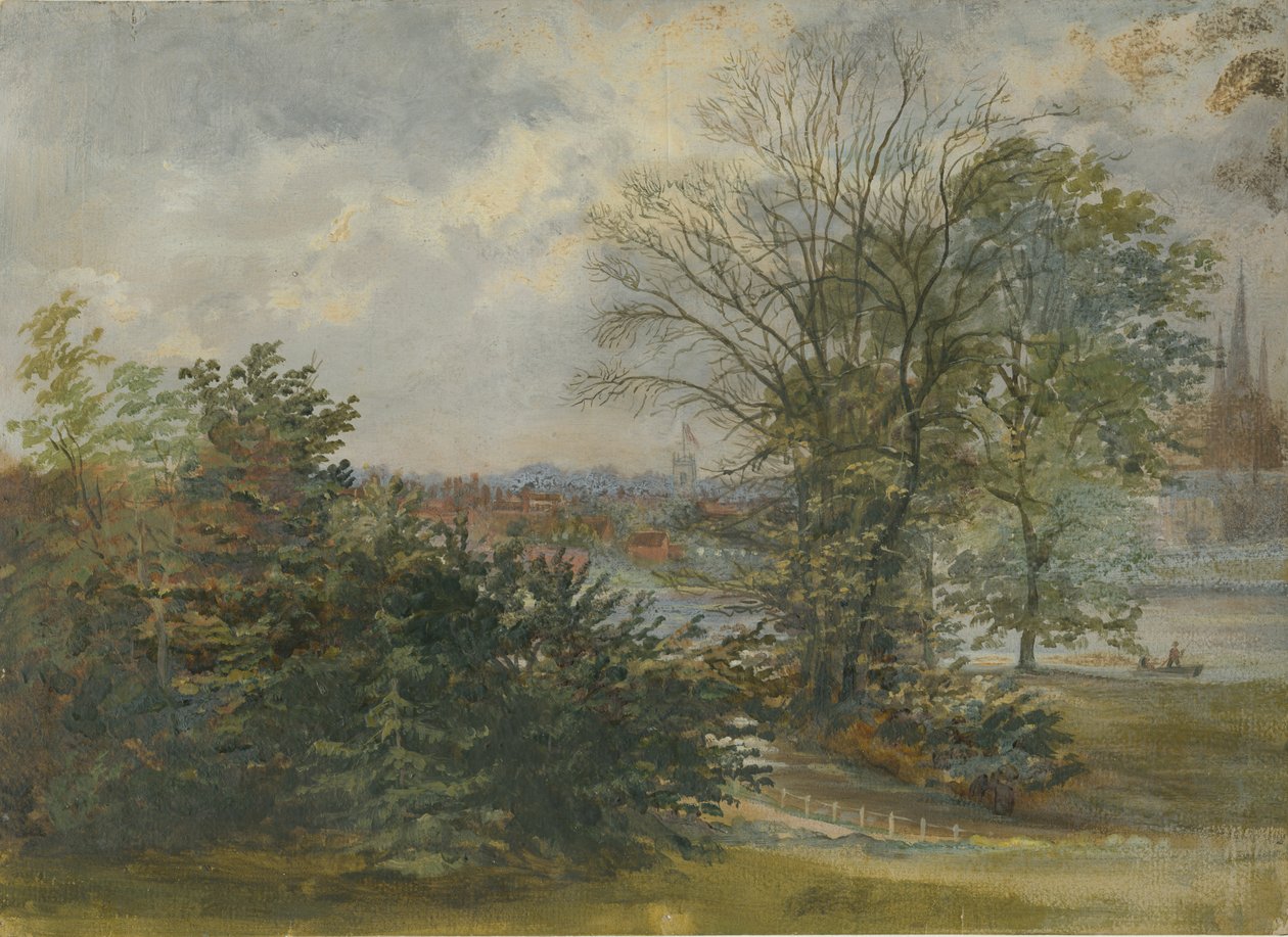 Lichfield - Vista distante: pintura al óleo de Unbekannt