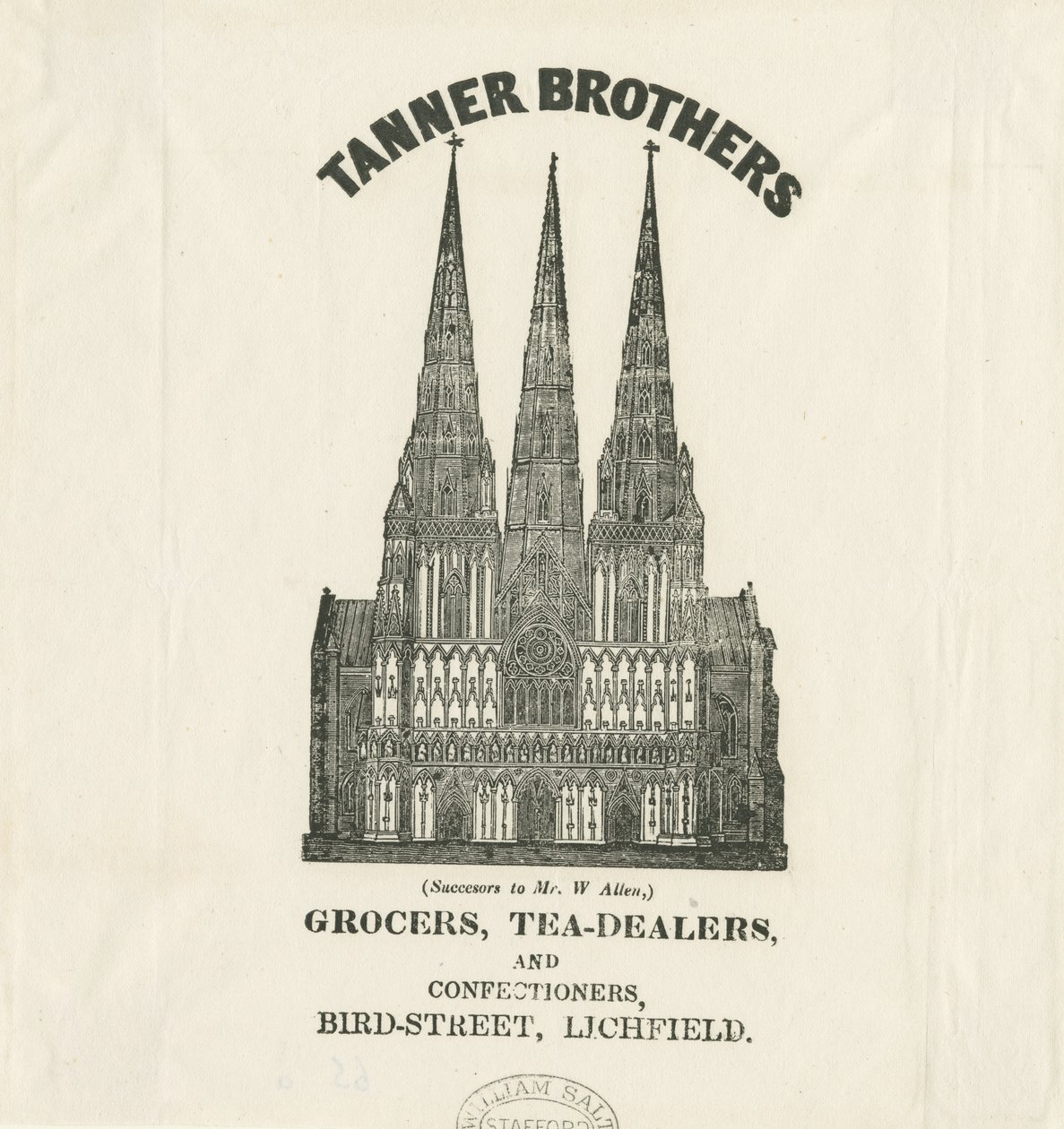 Catedral de Lichfield - Fachada Oeste: impresión, s.f. [?siglo XIX] de Unbekannt