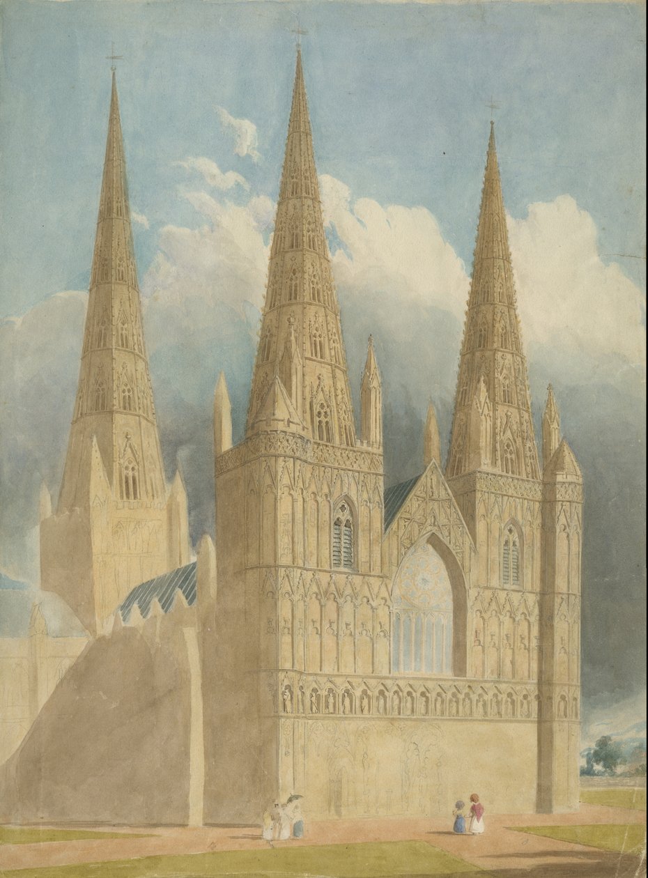 Catedral de Lichfield - Fachada Oeste de Unbekannt