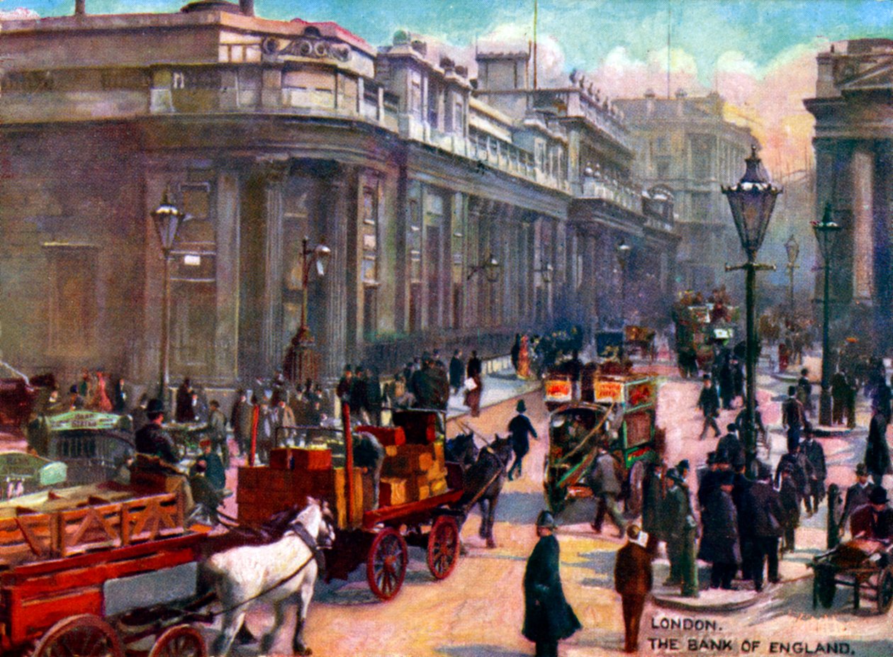 Londres - Banco de Inglaterra. A principios del siglo XX. de Unbekannter Künstler