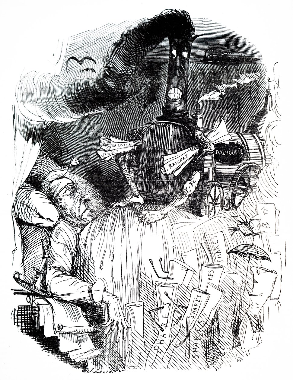 La pesadilla ferroviaria de Lord Brougham. de Unbekannter Künstler