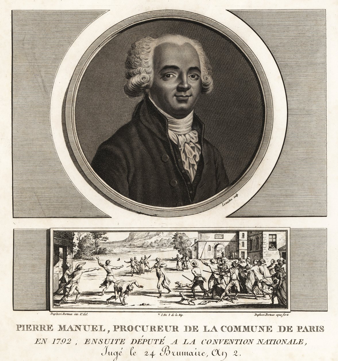 Louis Pierre Manuel, escritor, procurador de la Comuna de París, guillotinado en 1793 de Unbekannt