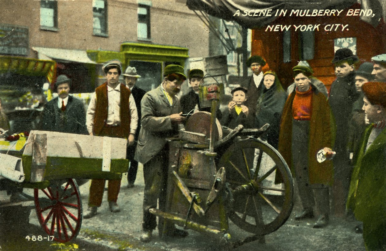 Lower East Side, Nueva York, Una escena en Mulberry Bend de Unbekannter Künstler