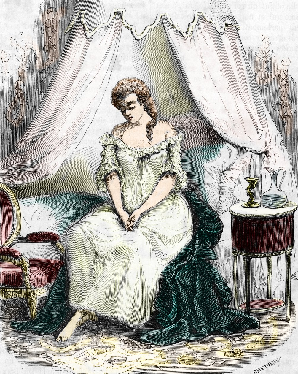 Madame du Barry encerrada en la Abadía de Pont-aux-Dames en 1774. Siglo XIX (grabado) de Alec Hunter