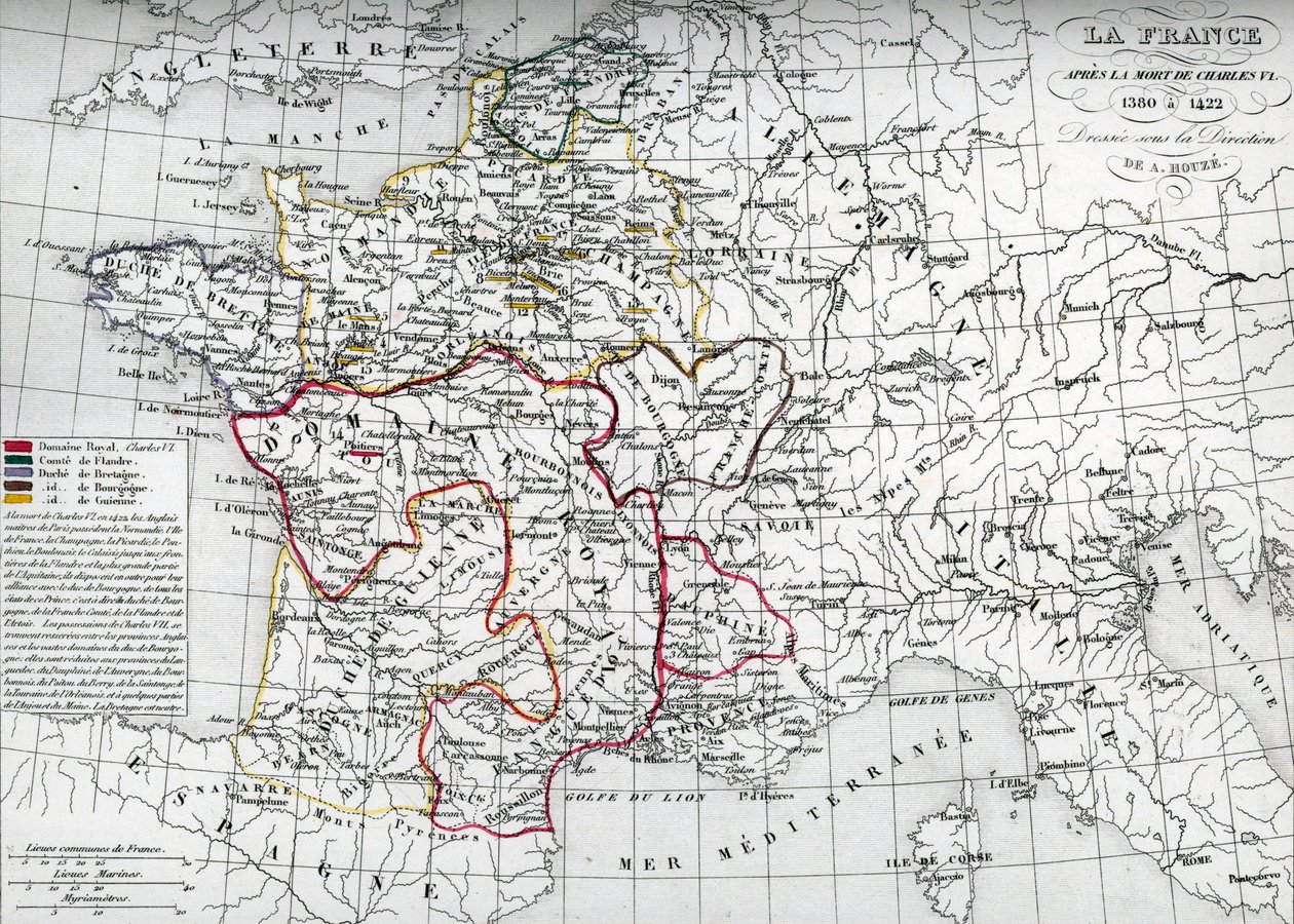 Mapa de Francia en tiempos del rey Carlos VI de Unbekannter Künstler