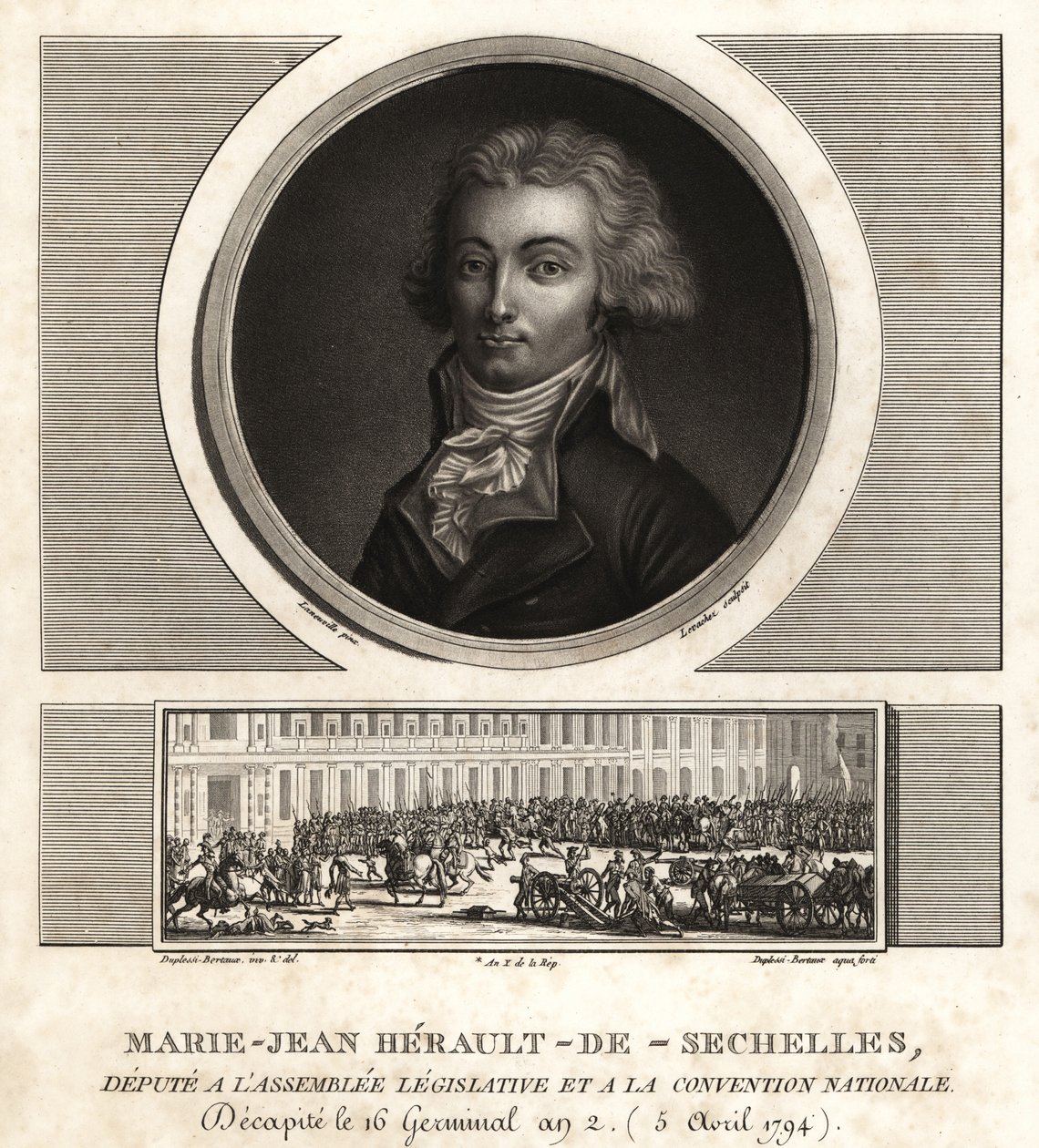 Marie-Jean Herault de Sechelles (1759-1794), juez y político francés guillotinado en el Reinado del Terror de Unbekannt