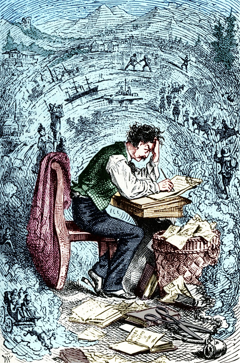 Mark Twain escribiendo 