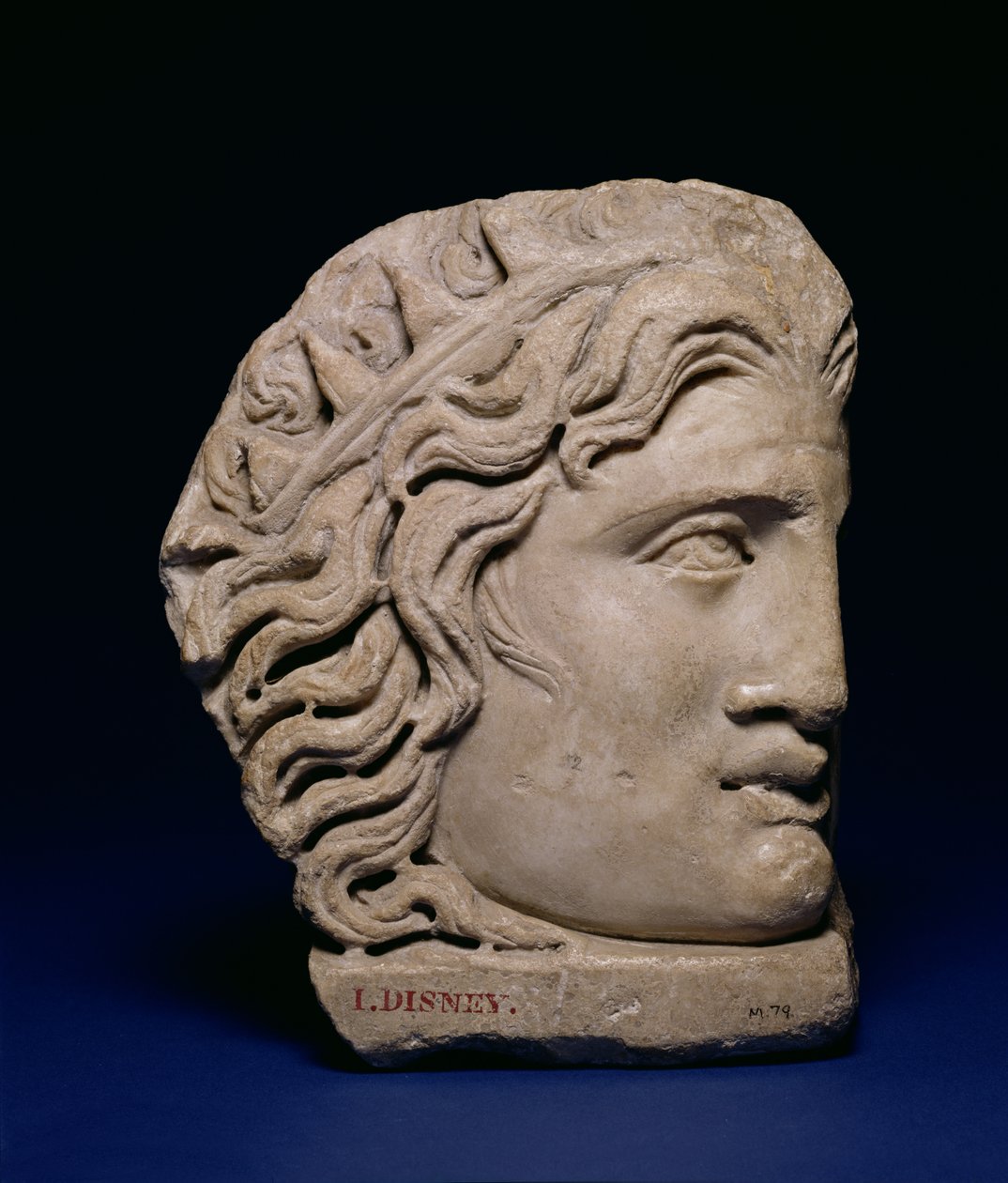 Máscara de Helios, máscara de esquina de la tapa de un sarcófago, romana, siglo IV de Unbekannt