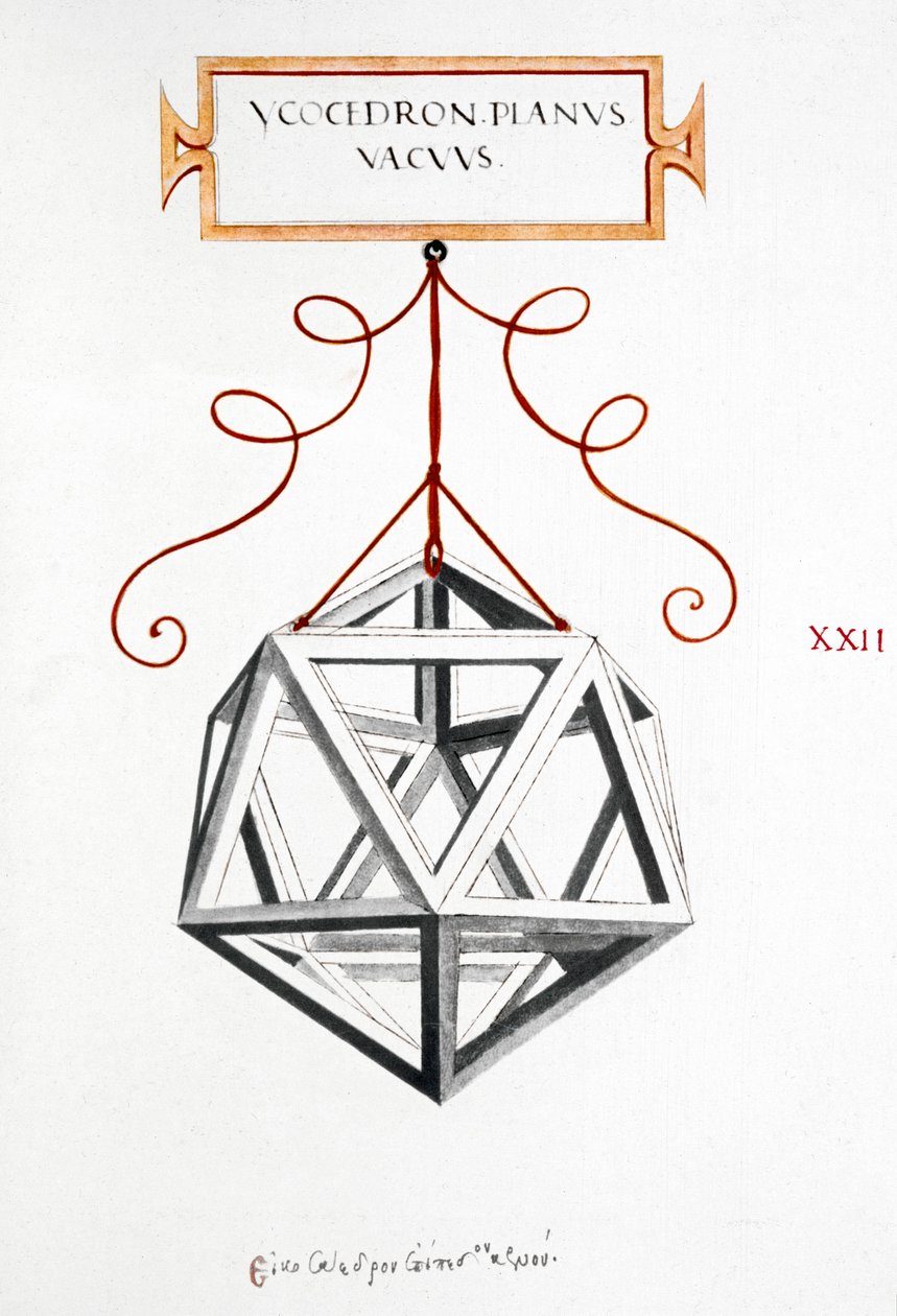Dibujos Matemáticos del Icosaedro de Da Vinci de Unbekannt