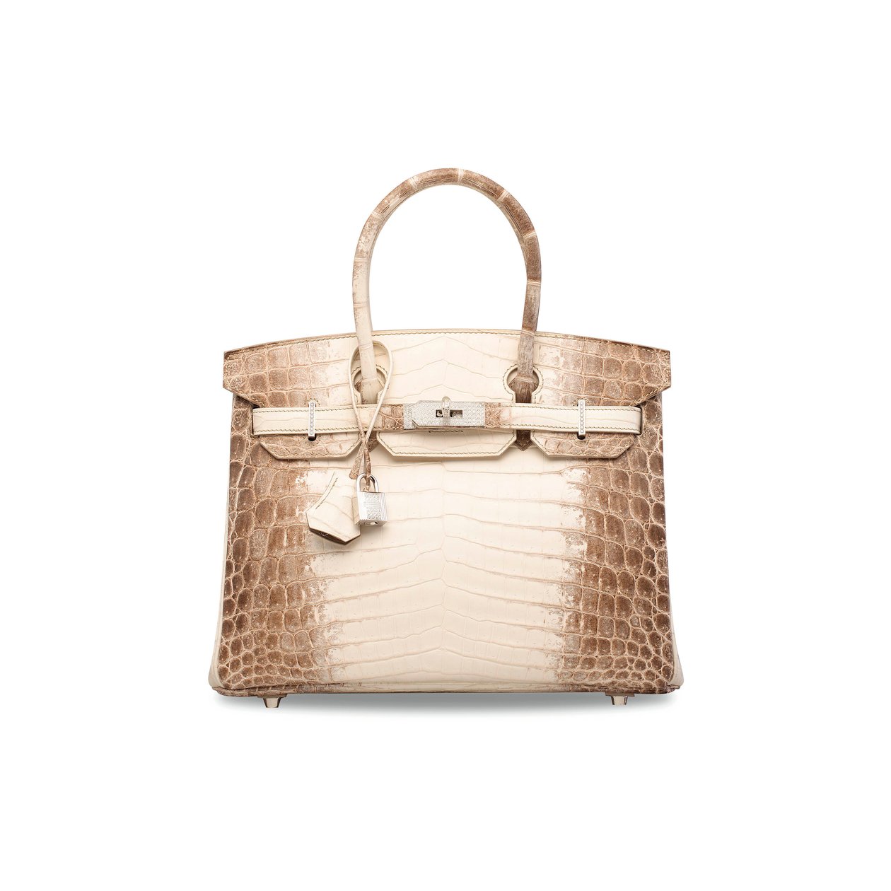 Bolso Birkin 30 de cocodrilo Himalaya Nilocticus blanco mate con diamantes, Hermès, 2014 de Unbekannt