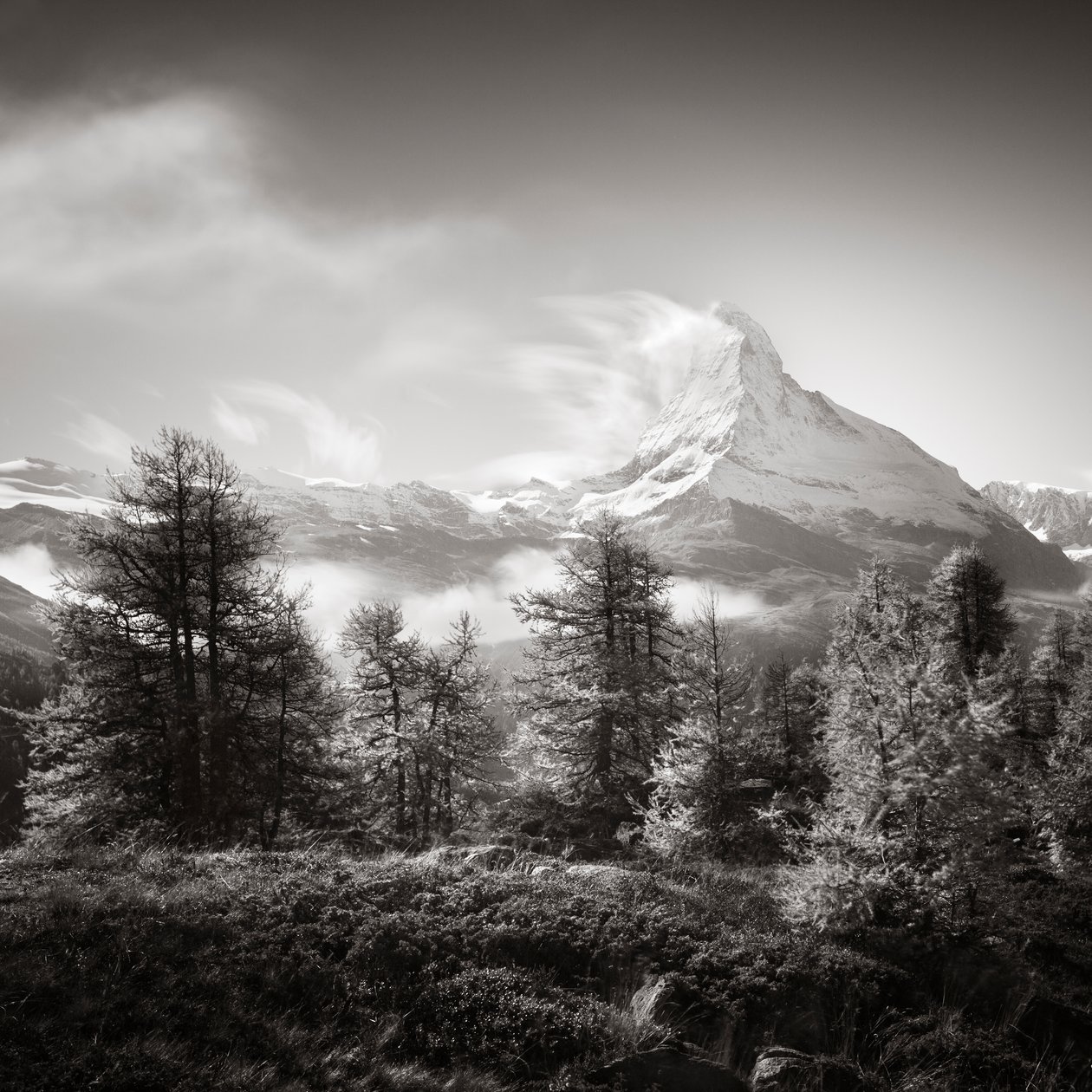 Matterhorn Study 3, Suiza, 2014 (fotografía en b/n) de Leopold Blonder