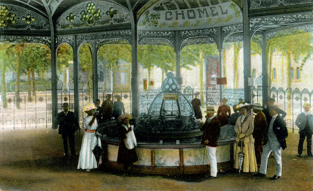 Medicina. Manantial de Chomel en Vichy, Francia. Tarjeta postal, Francia, c.1900. de Unbekannter Künstler
