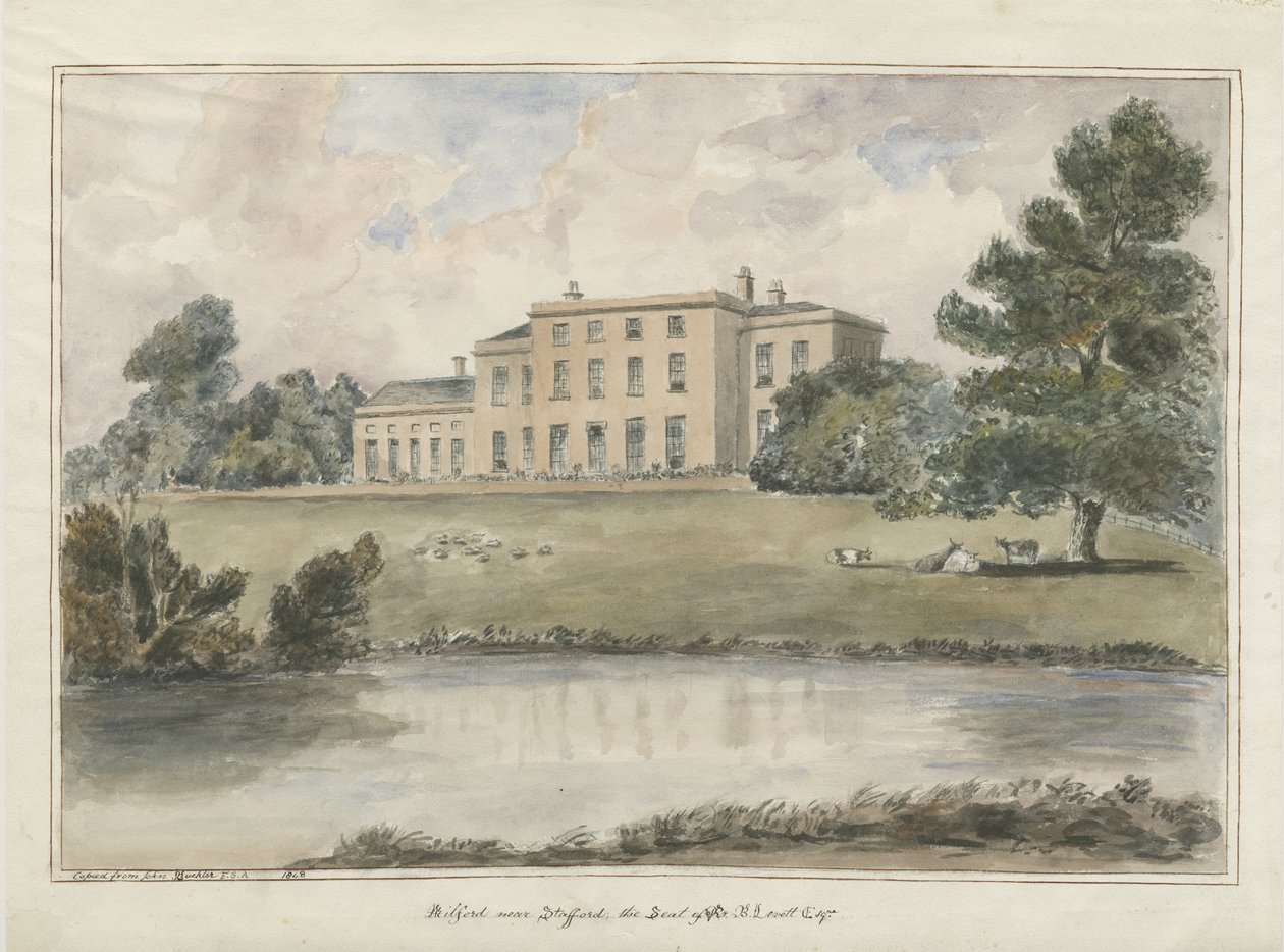 Casa de Milford: pintura en acuarela, 1848 de Unbekannt