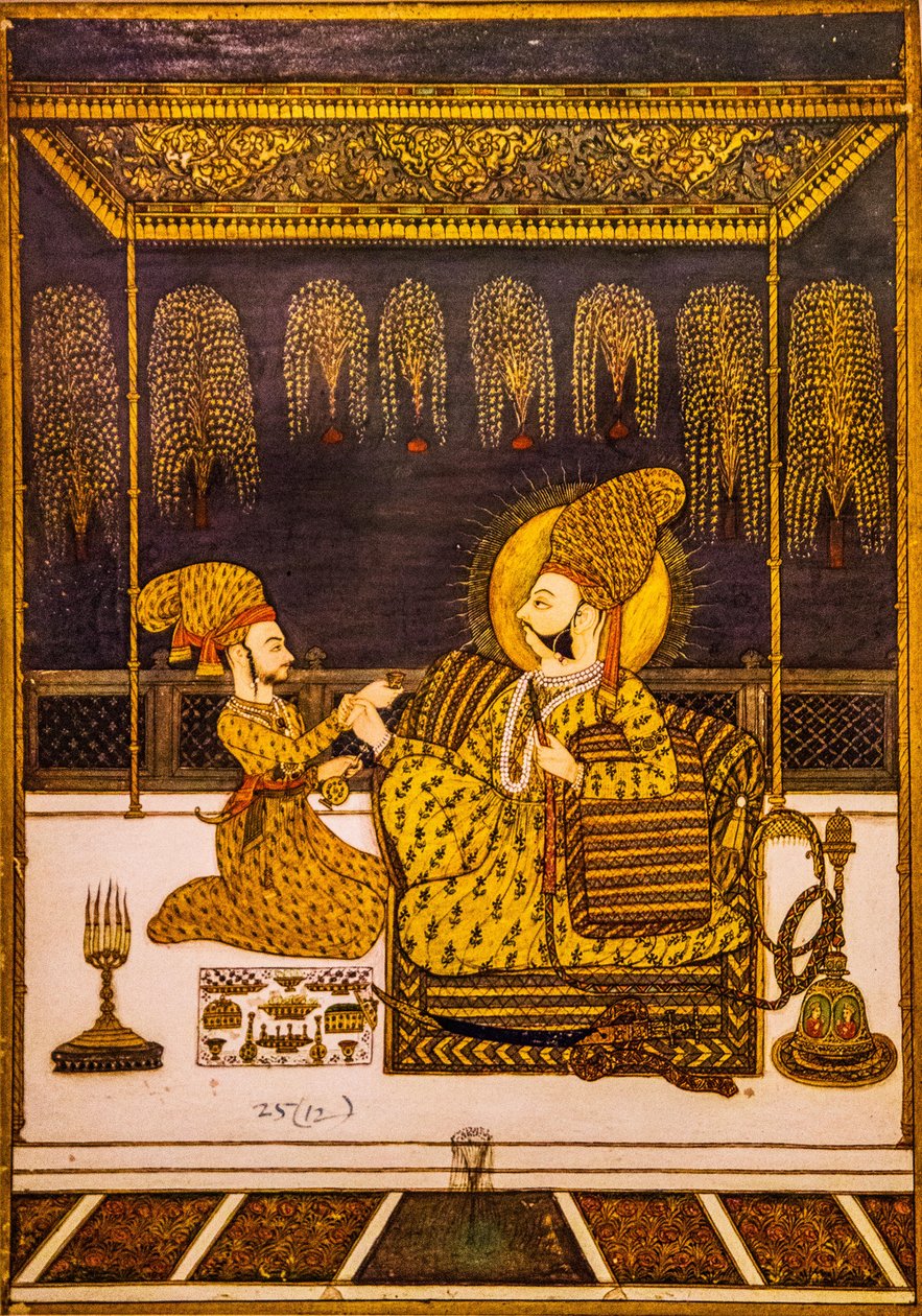 Pintura en miniatura, Fuerte Meherangarh, Jodpur, Jodpur, Rajastán, India, Asia (foto) de Unbekannter Künstler
