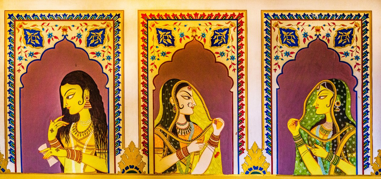 Pintura en miniatura, artes y oficios en Rajastán, Rajastán, India, Asia (foto) de Unbekannter Künstler