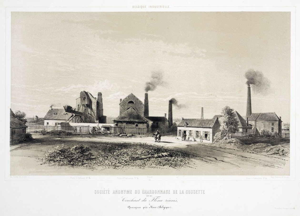 Minería, Carbón de la Compañía Minera de Carbón De la Cossette, Bélgica de Unbekannt