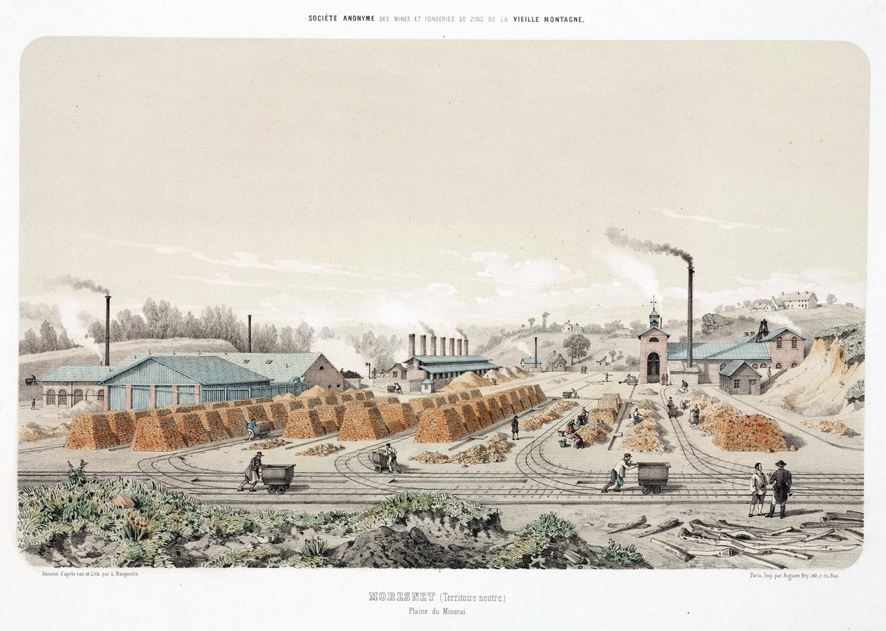 Minería, Minerales Metálicos. Mineral de zinc, Moresnet Neutral de Unbekannt