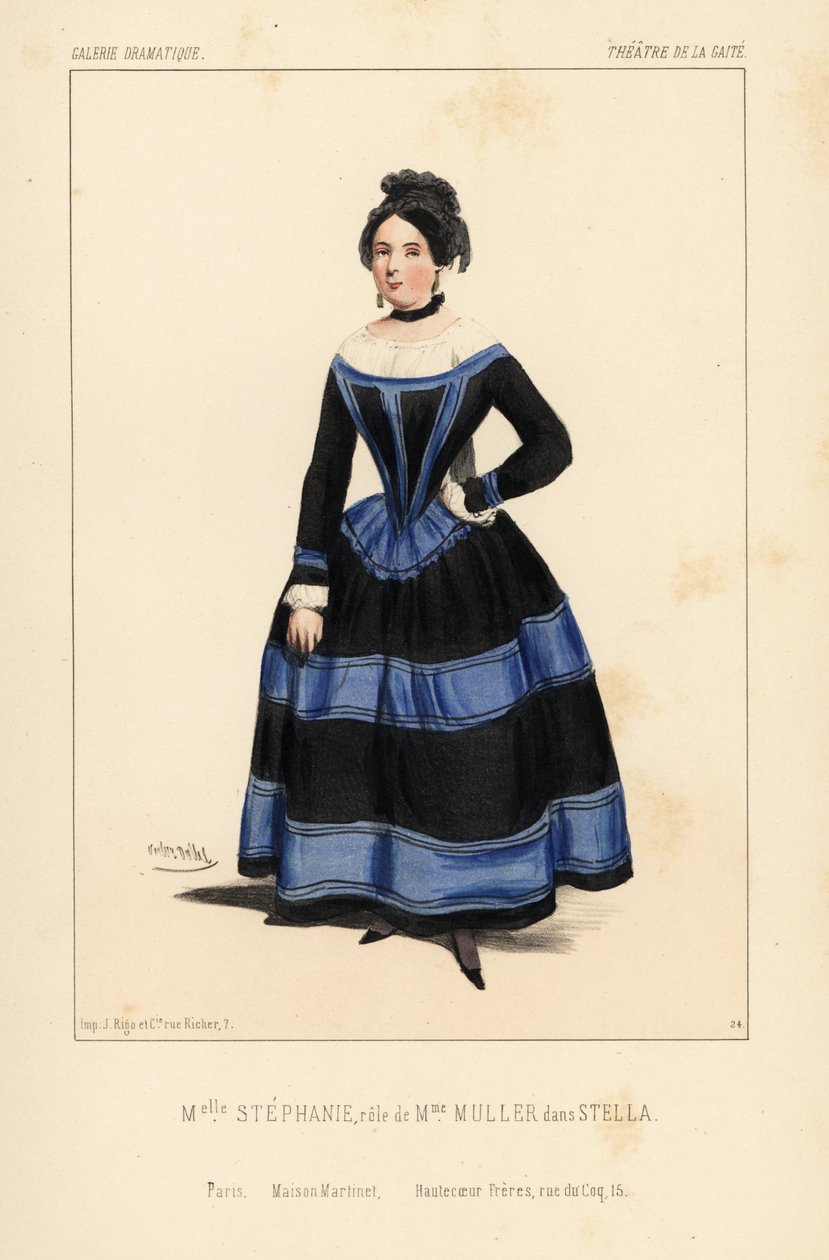 Stephanie como Madame Muller en Stella de Anicet Bourgeois, Teatro de la Gaite de Unbekannter Künstler