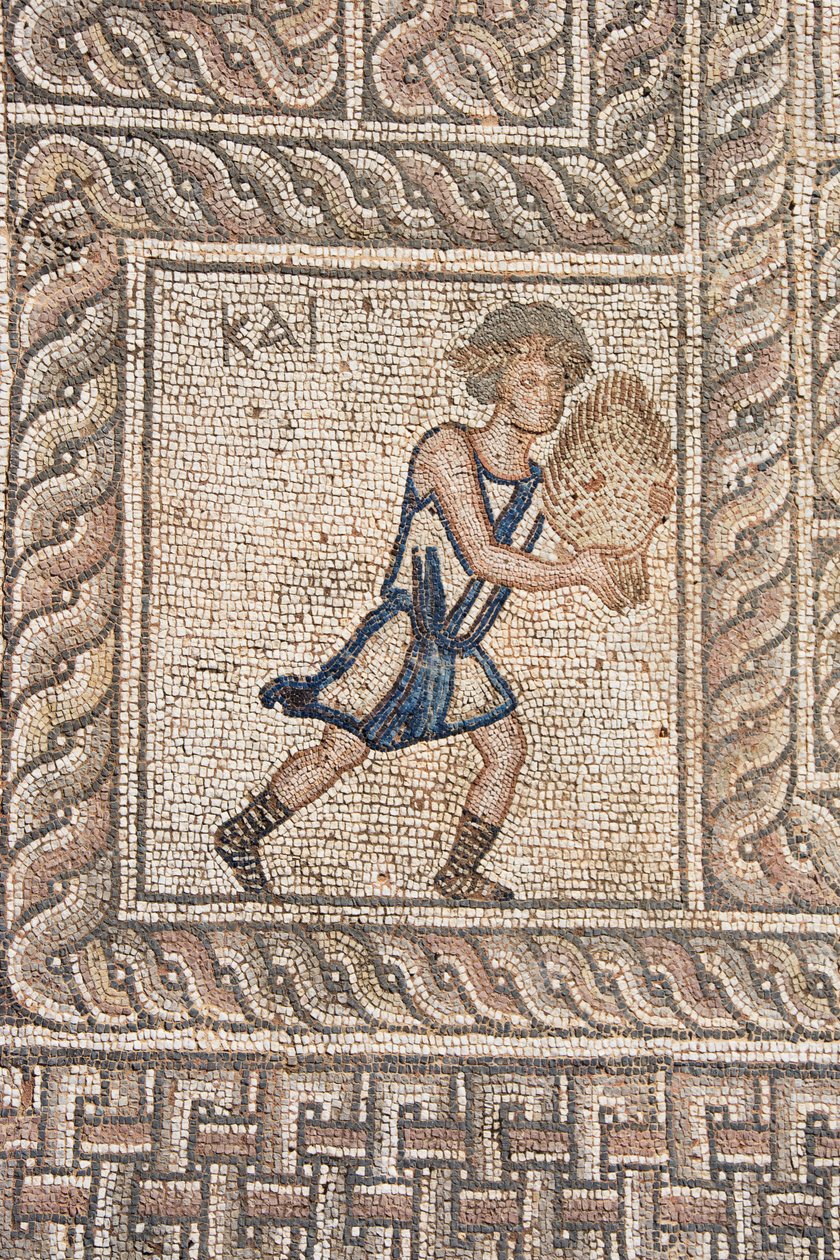 Mosaicos en el Ágora Romana (siglo V d.C.), Delfos, Peloponeso, Grecia (foto) de Unknown
