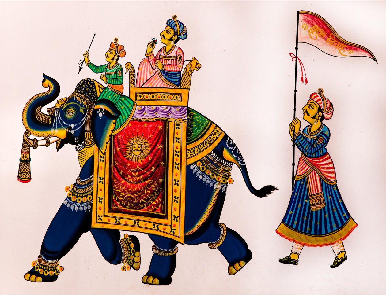 Pintura mural en el casco antiguo, Udaipur, Udaipur, Rajastán, India, Asia (foto) de Unbekannter Künstler