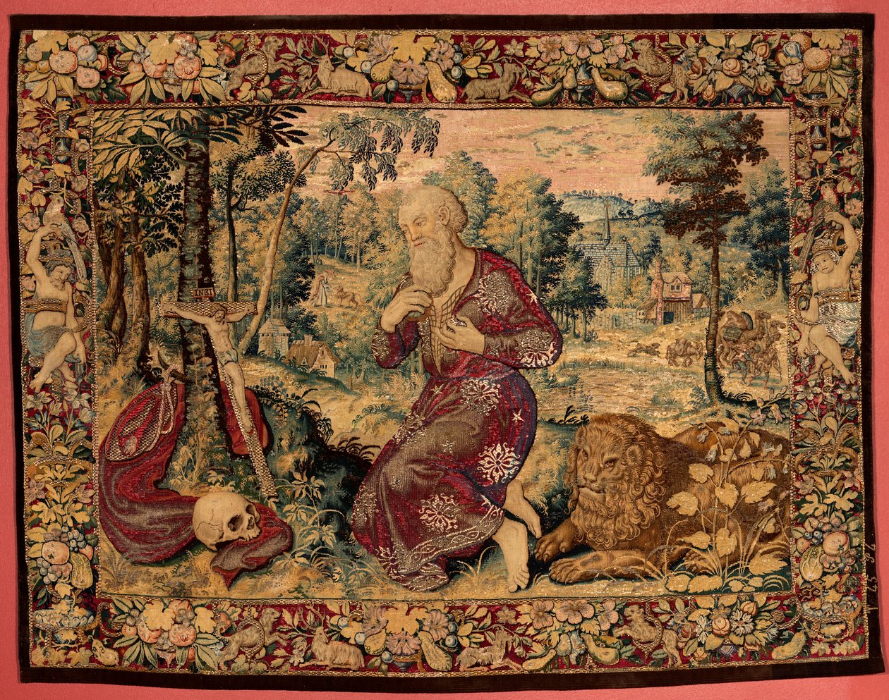 Colecciones del museo. Tapiz flamenco. San Jerónimo (San Jerónimo penitente). de Baron James de Rothschild