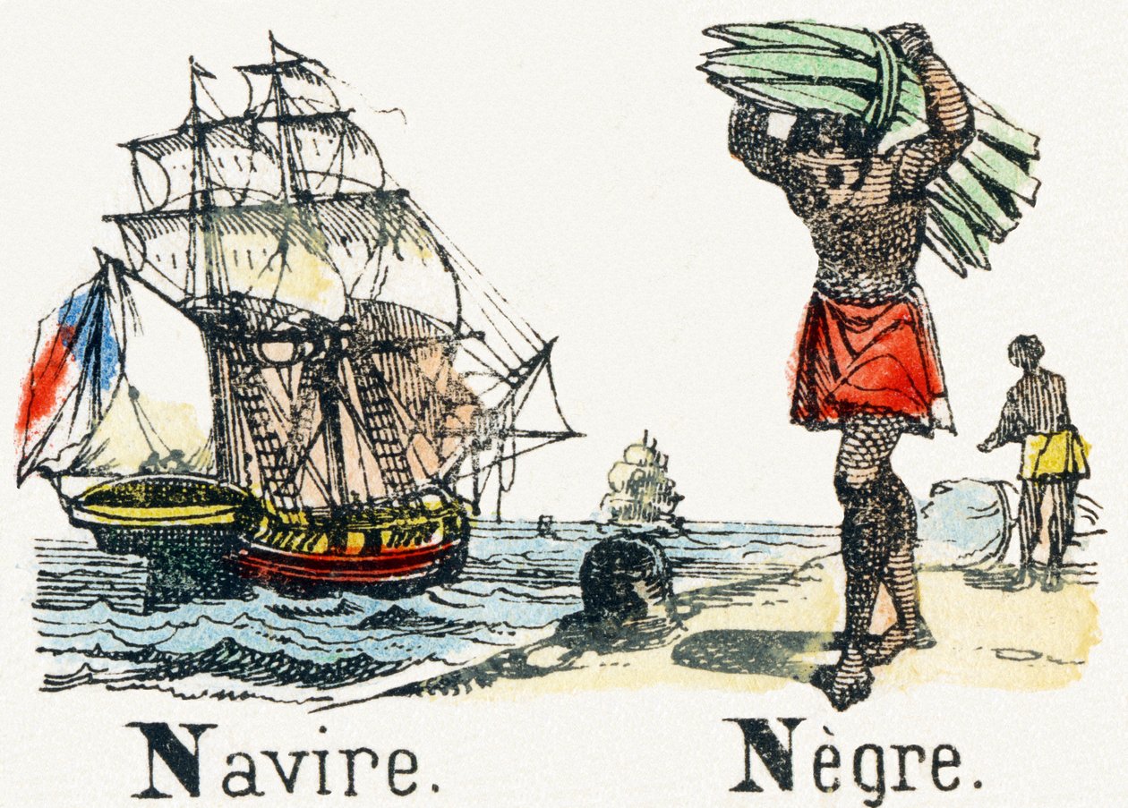 N - Navío Negro - Alfabeto de Entretenimiento Infantil c.1890 de Unbekannt