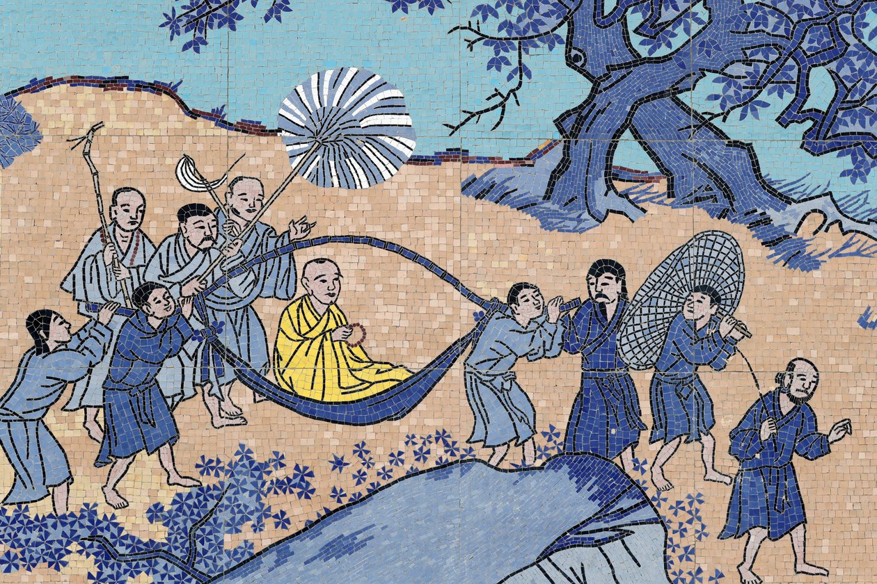 Pagoda budista Ong Nui, fresco mural, Monje budista, Quy Nhon, Vietnam, 2019 de Unbekannt