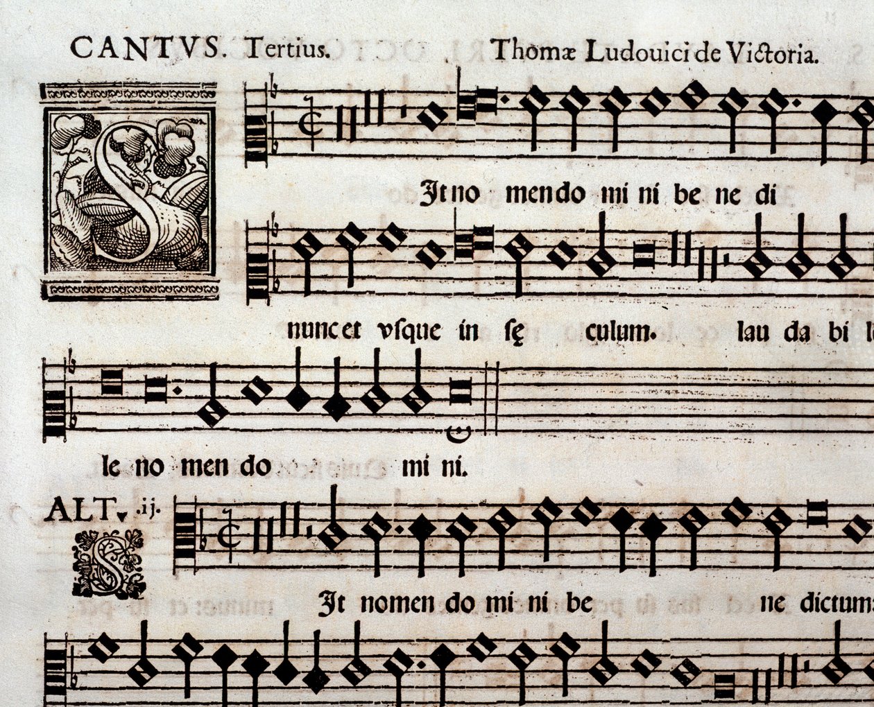 Página de la partitura del salmo In nomen domini de Tomás Luis de Victoria de Unbekannter Künstler