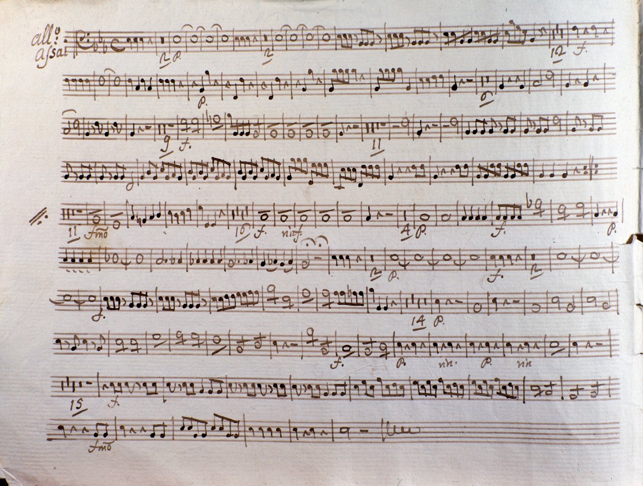 Página de la partitura de una Sinfonía concertante de Pleyel de Unbekannter Künstler