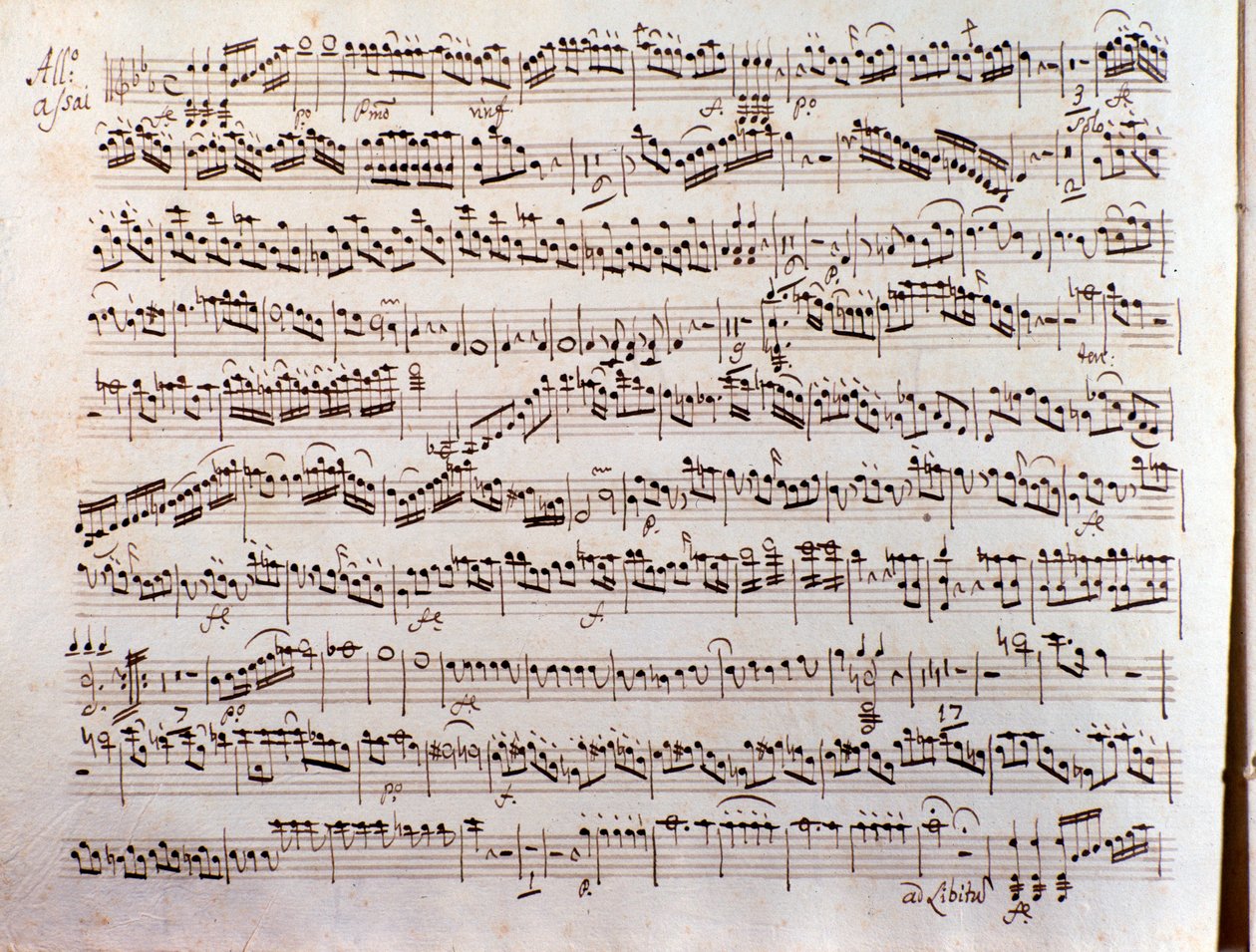 Página de la partitura de una Sinfonía concertante de Pleyel de Unbekannter Künstler